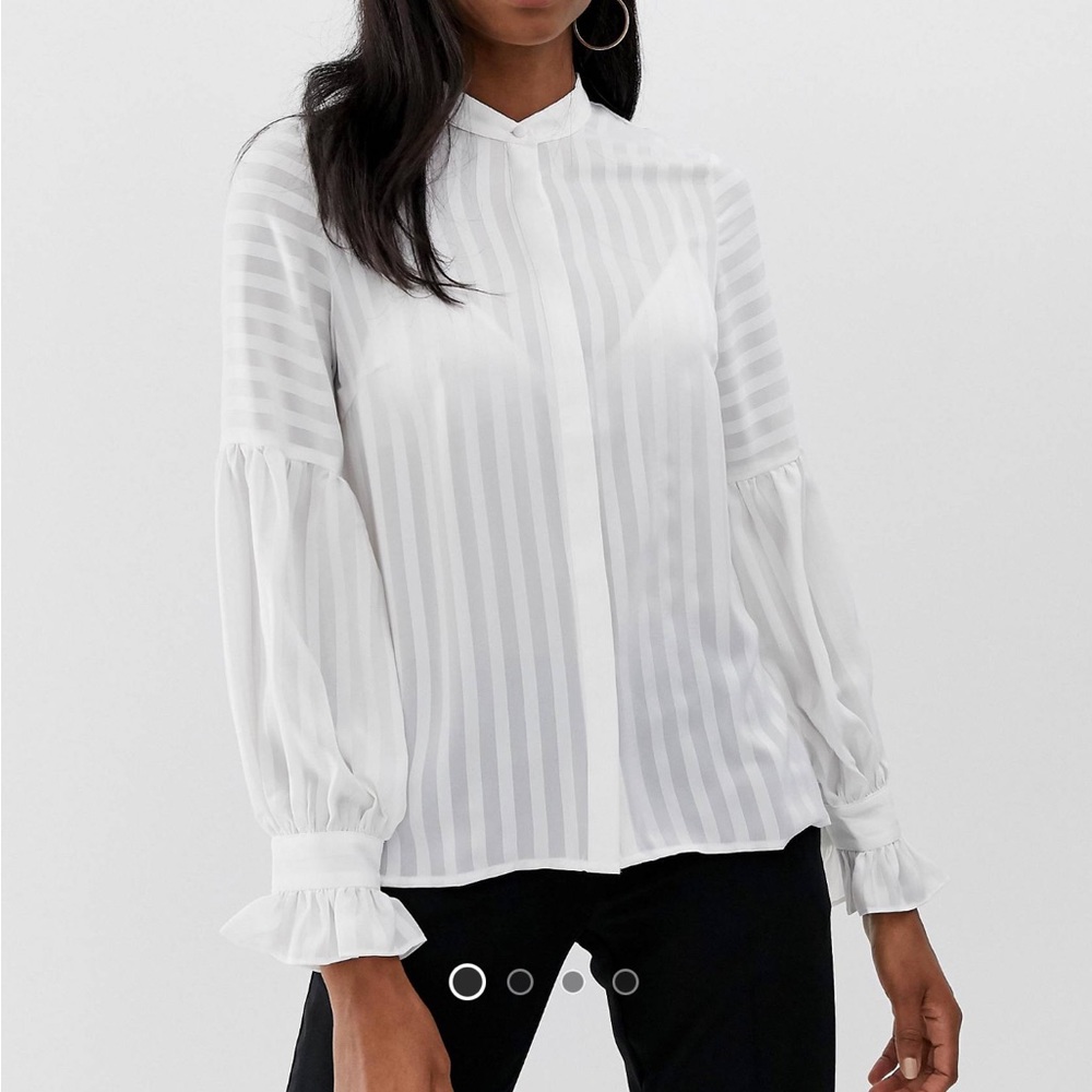 New ASOS White Stripe Cuff Shirt
